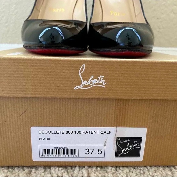 Christian Louboutin Black Pumps/Heels Decollete 868 100 Patent Calf Size 37.5 - Picture 2 of 8